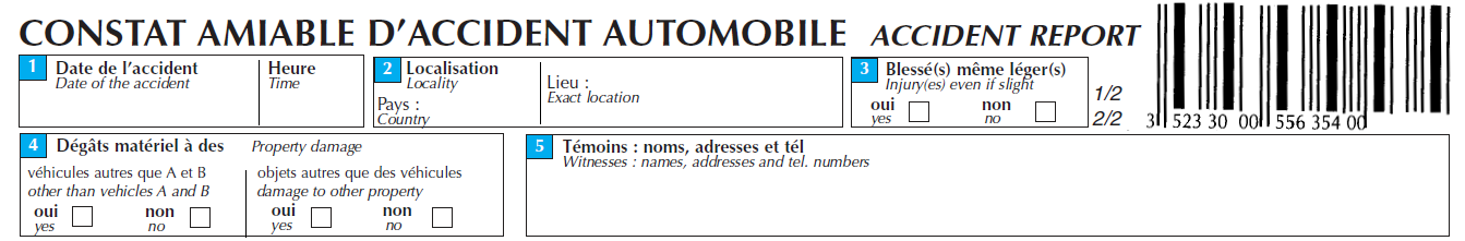 Comment Remplir Un Constat Amiable
